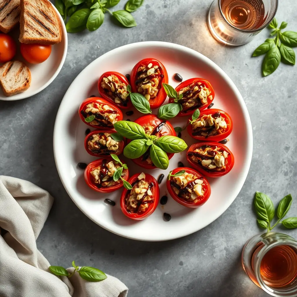 Burrata-Stuffed Heirloom Tomatoes