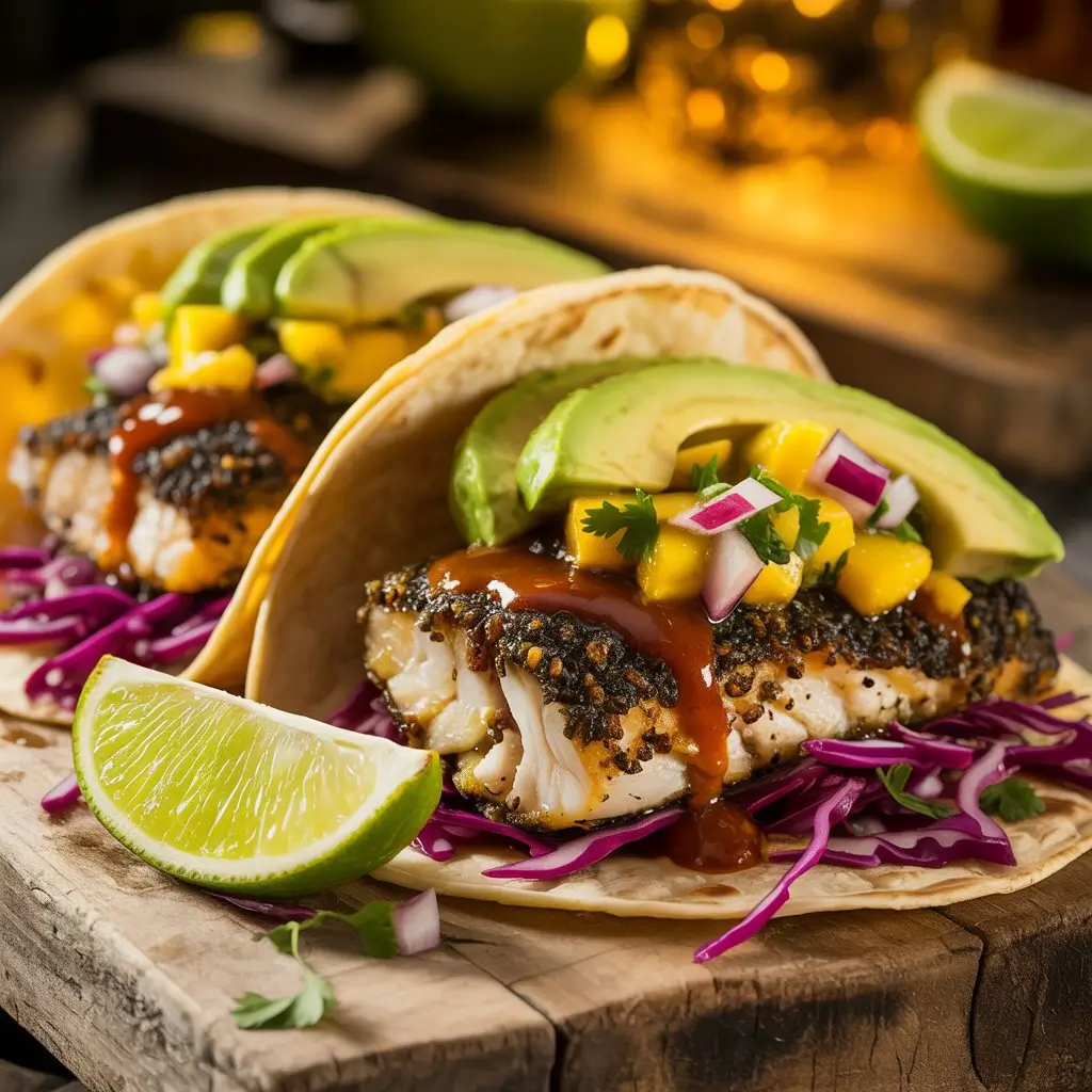 Blackened Cajun Tilapia Fish Tacos